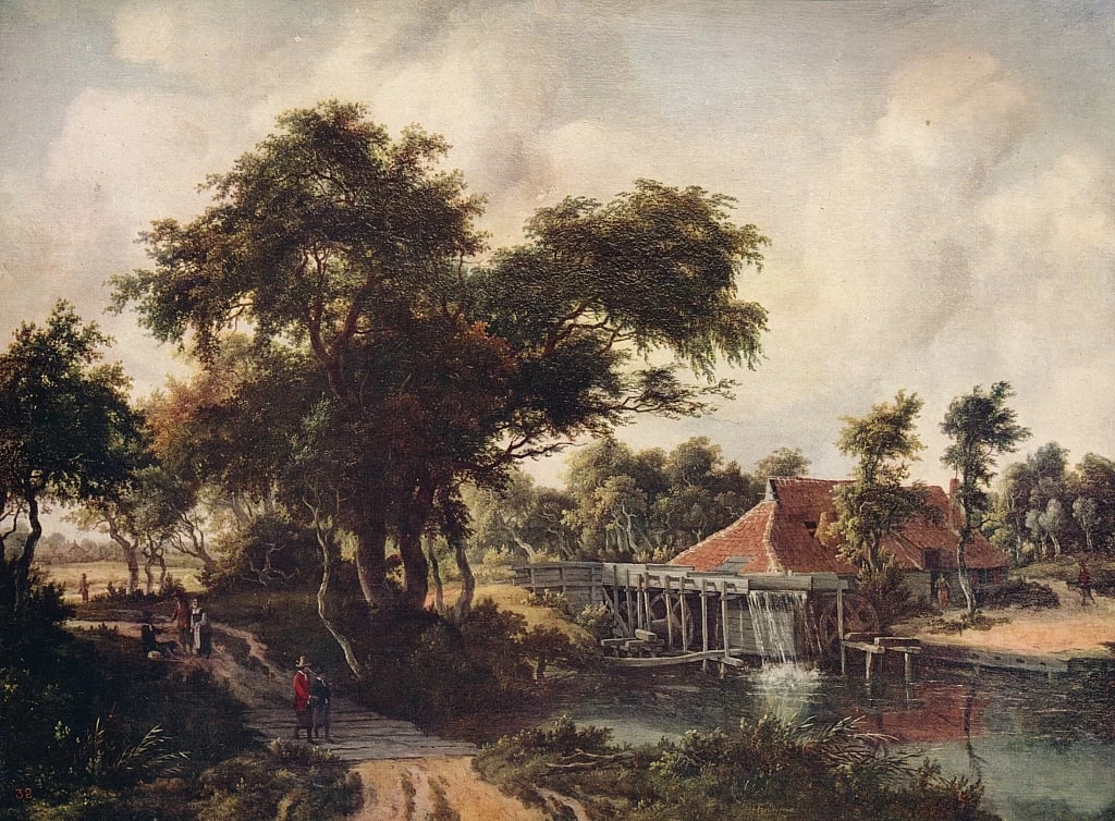 Paesaggio con un mulino ad acqua